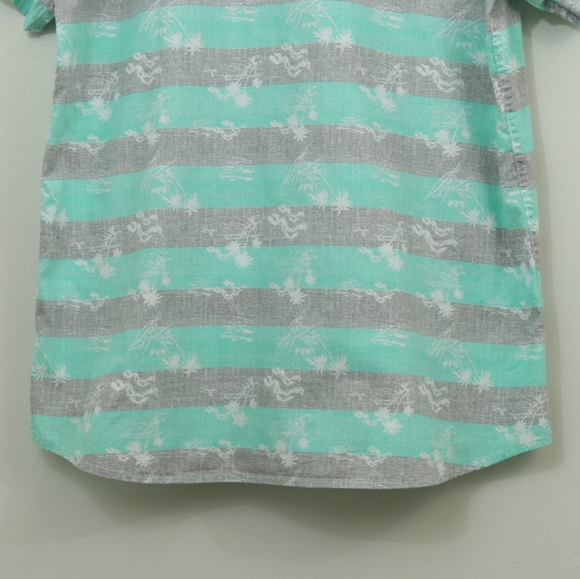 Molokai Surf Company Cotton Striped Printed Button Up Shirt - Picture 6 of 8